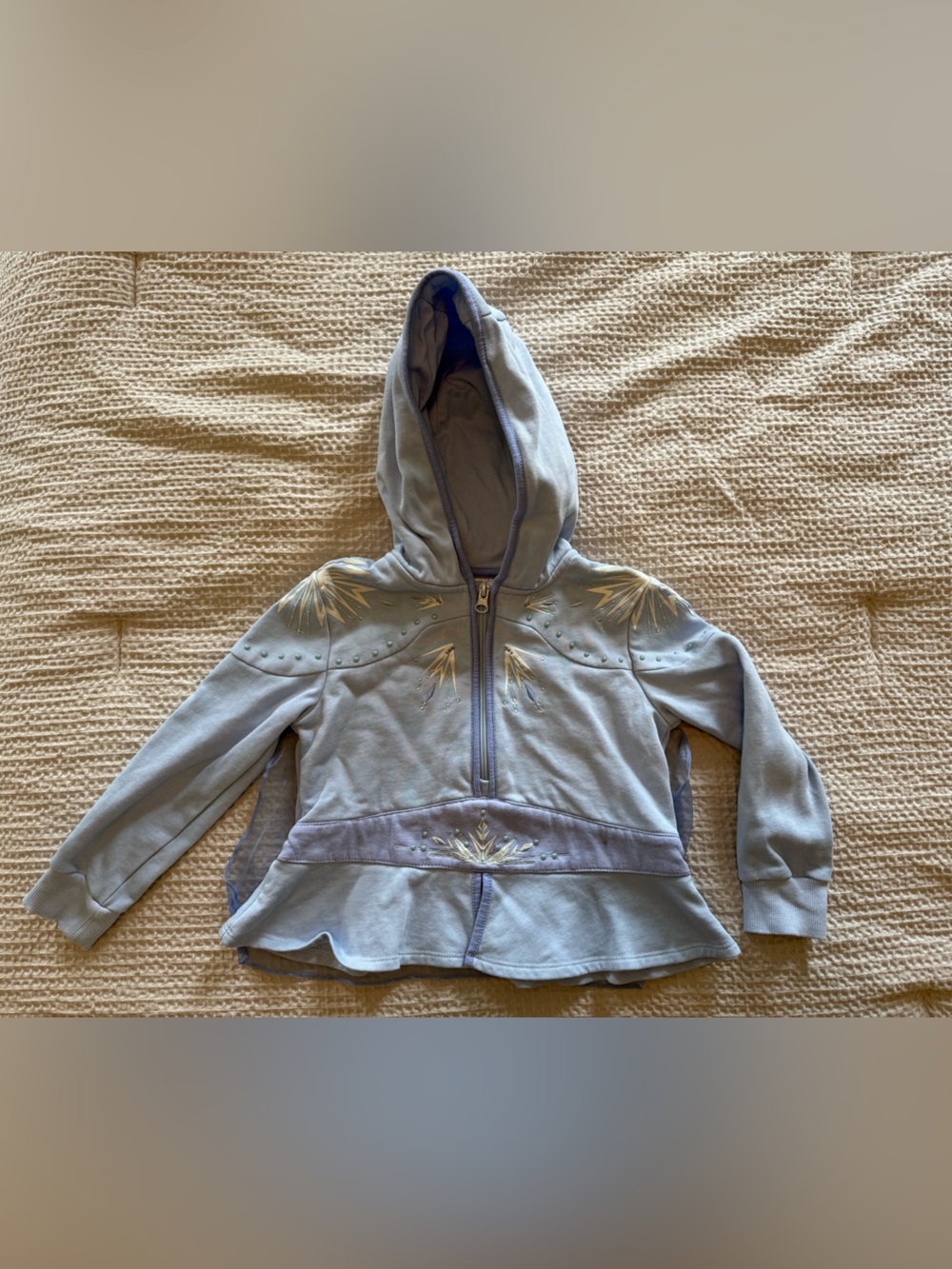 Disney Frozen Light Blue Hoodie with Starburst Embroidery and Cape 4